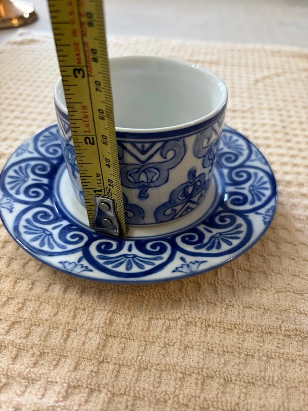 Bombay Blue and White Decorative Cup and Saucer